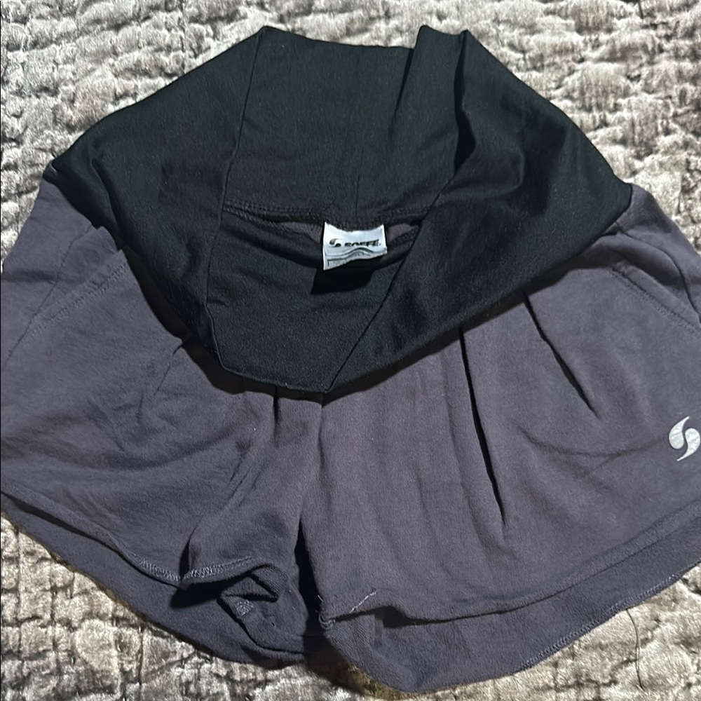 Black and Gray Athletic Soffe Shorts yoga style
